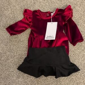 Bailey's Blossoms Red Velvet Baby Dress